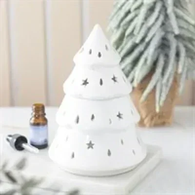 White Winter Fir Tree Oil Burner