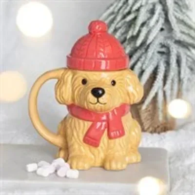 Winter Puppy Lidded Mug