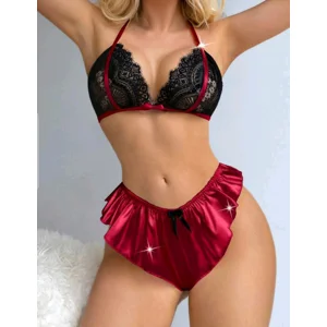 Lace & Satin Halter Set
