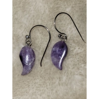 Charoite Dangle Earrings on 925 SS Wires
