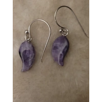Charoite Dangle Earrings on 925 SS Wires