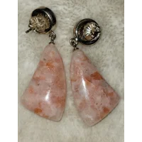 Jay King DTR SS925 Natural Peachy Stone Earrings