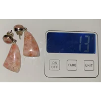 Jay King DTR SS925 Natural Peachy Stone Earrings
