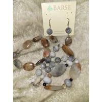 Barse SS925 Eagle Eye Jasper Earrings, Bracelet, Necklace