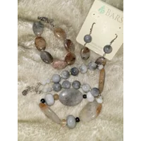 Barse SS925 Eagle Eye Jasper Earrings, Bracelet, Necklace