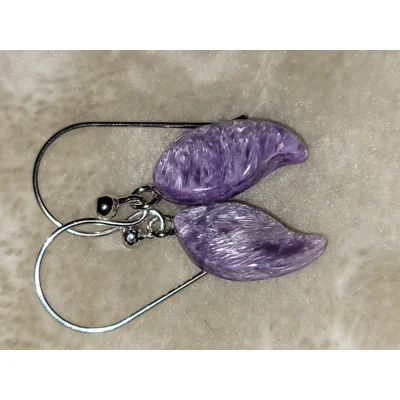 Charoite Earrings SS925 Wires
