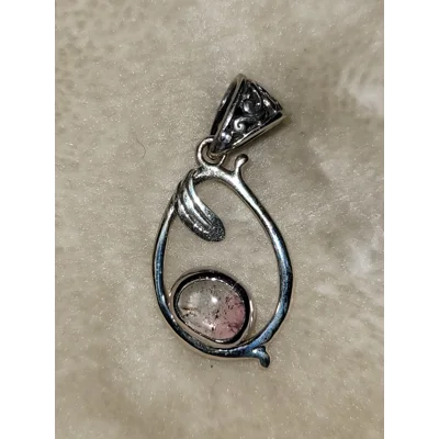 Pink Tourmaline Pendant SS925