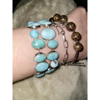Larimar SS925 Bracelet- Toggle Adjustable 7" to 8"