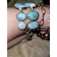Larimar SS925 Bracelet- Toggle Adjustable 7" to 8"