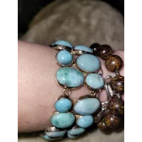 Larimar SS925 Bracelet- Toggle Adjustable 7" to 8"