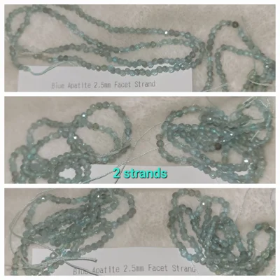 SALE thru Feb 25th!! Blue Apatite 2.5mm Bead Strands 2pcs