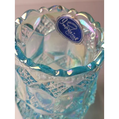 VINTAGE Imperial Carnival Blue Glass Toothpick Holder