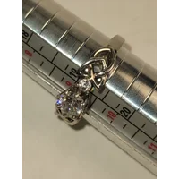 SALE thru Feb 25th!! Sz 9 CZ 3 stone Celtic Knot SS925 Berricle Ring