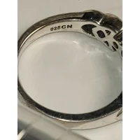 SALE thru Feb 25th!! Sz 9 CZ 3 stone Celtic Knot SS925 Berricle Ring