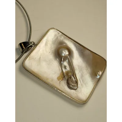Natural Blister Pearl Pendant with Chain - unmarked