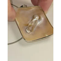 Natural Blister Pearl Pendant with Chain - unmarked