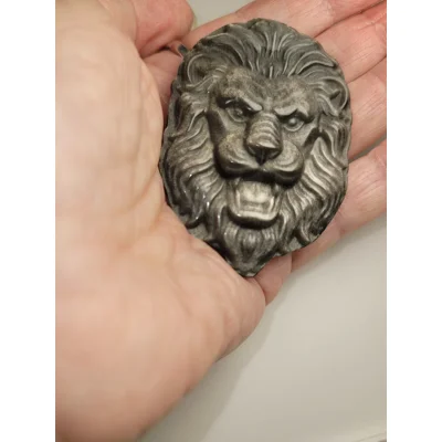 Silver Sheen Obsidian Carved Lion - PalmStone