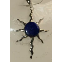 Lapis Lazuli Pendant - Blue Sun - SS925