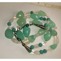 Natural Stones with Fresh Water Pearls Necklace