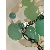 Natural Stones with Fresh Water Pearls Necklace