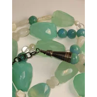 Natural Stones with Fresh Water Pearls Necklace