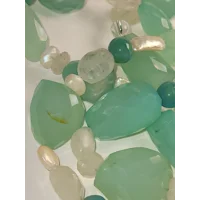 Natural Stones with Fresh Water Pearls Necklace