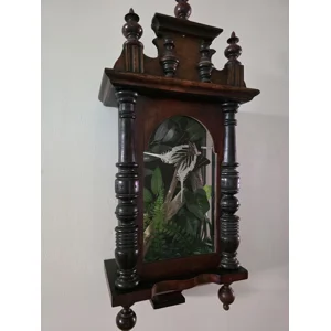 The Gothic Observatory - Illuminated Giant Swordtail Butterfly Upcycled Clock Case Diorama
