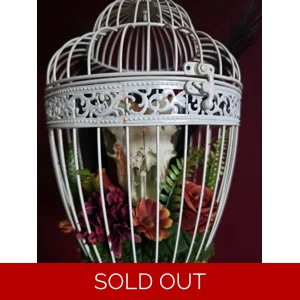 Caged Real Sheep Skull Gothic Decor