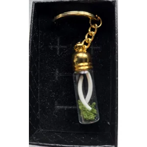 Real Rabbit Teeth Curio Vial Keyring Charm
