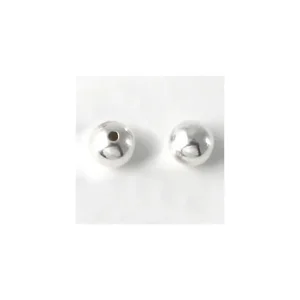 Sterling Silver  half-drilled  Bead, 6 mm