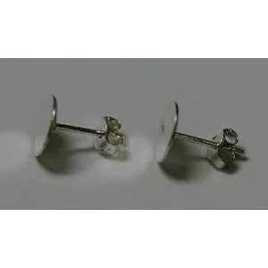 8mm Sterling Silver Solid 925 Flat Pad Post