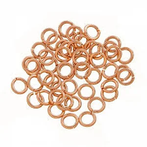 Rose gold plated O rings , 7 mm (12)