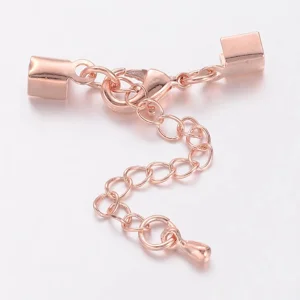 12mm Rose Gold Plated Lobster Clasp, -Extension Chain  and crimp