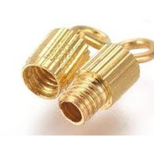 Screw Barrel Clasps , Gold Size 14 X 3.5 mm (4)