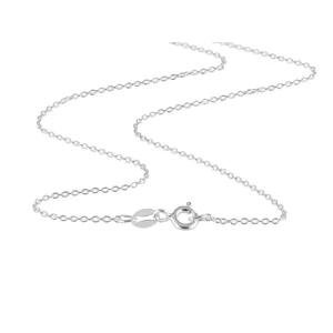 16 inch Sterling Silver Cable Chain (1.mm) Necklace with Spring Clasp