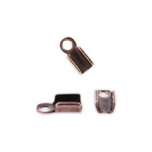 10 x 4 mm Foldover Jewelry Crimp - Antiqued Copper (6)