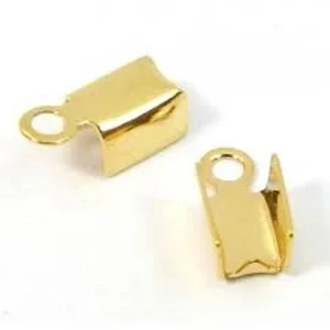 Gold Fold Over Crimp Cord Ends, 6 mm (10) $1.95
