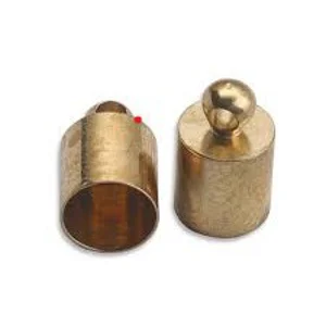5MM Round Cord Smooth Cylinder End Caps , Copper  (10)