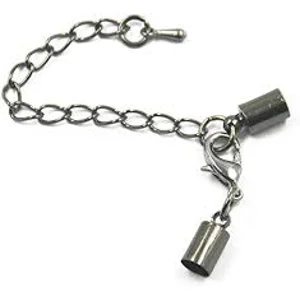 8 X 4mm Leather End Clasp, copper with exyender (1(