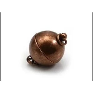 6 mm Round  Brownish metal clasp magnetic, 1pc