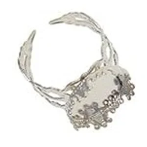 15mm Silver Blank Round Crown Bezel Base Adjustable Filigree (1)