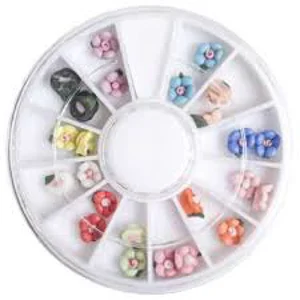 Flower nail art accessory wheel.  2 X 12 pcs  4 - 6 mm