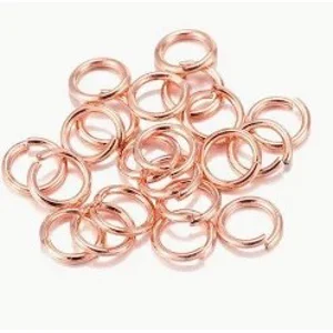 Rose gold plated O rings , 3 mm (5)