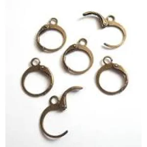 Bronze Toned Lever Back Earrings, 12 mm  (2)