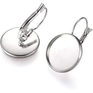 Silver Plated Earring Blanks 16mm. French Lever Style. (2)