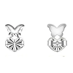 Silver Earring Backs for Heavy Earrings. 9 x 5 mm (2)
