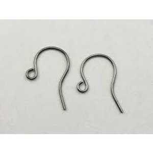 GUNMETAL Earring Hooks - 20 mm  (4)
