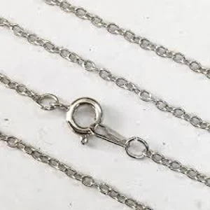 16  inch Silver Plated cable chain ith lobster clasps, 1.5 mm