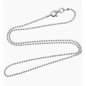16 Inch, Silver Plated Ball Chain with Lobster Clasp. 1.5 mm