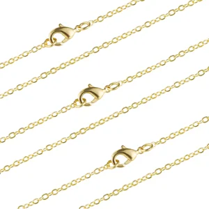 18 Inch  Gold Plated Cable  Chain on copper. with lobster clasps. 1.5 mm